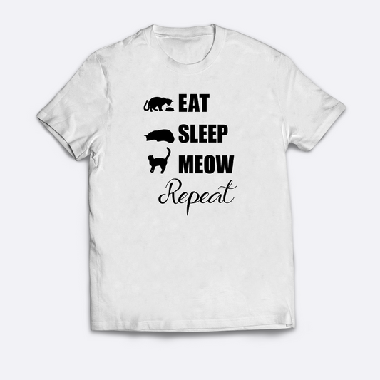 Eat Sleep Meow Repeat T-Shirt