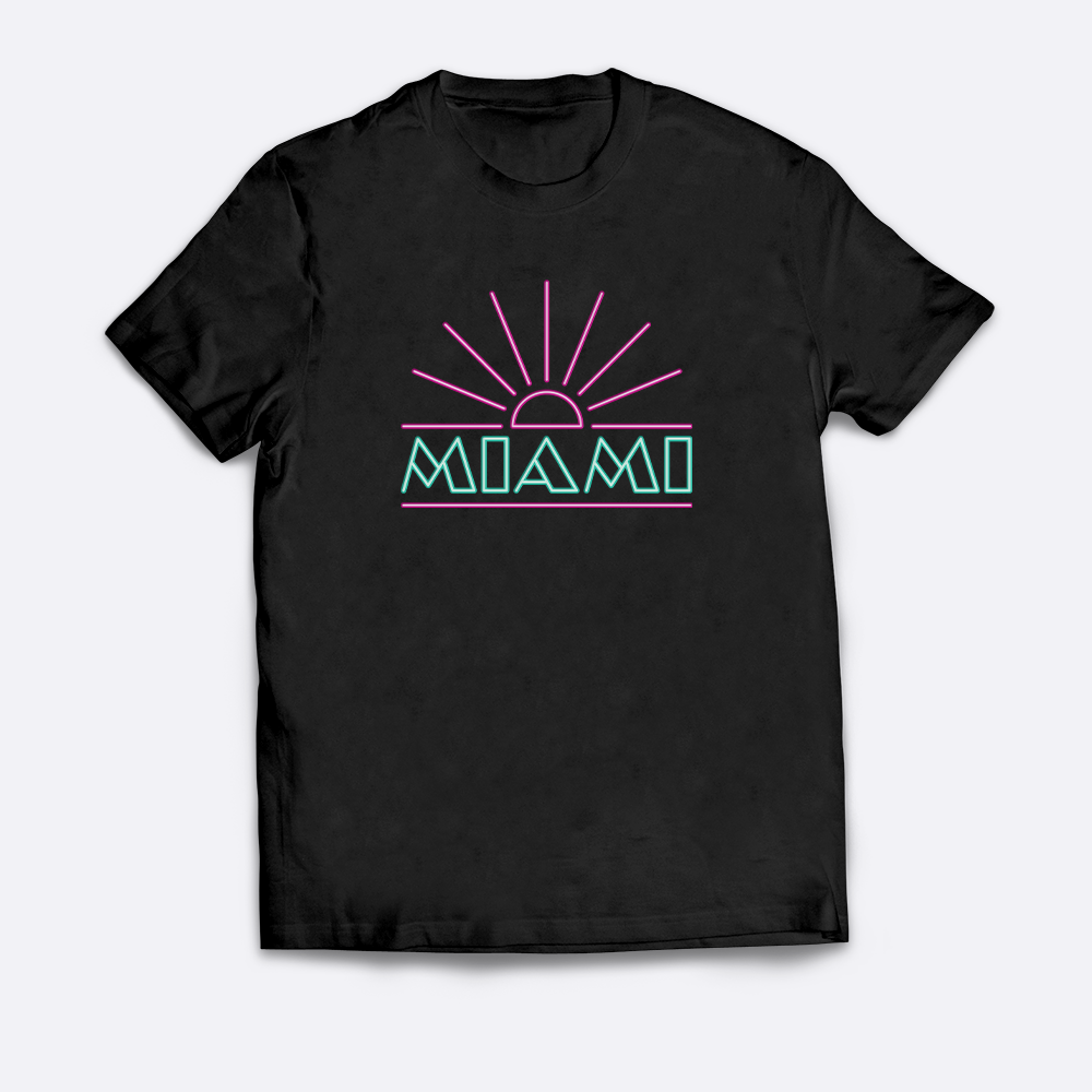 Neon Miami Sunrise T-Shirt